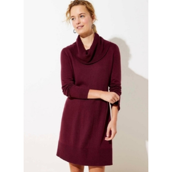 Loft Cowl Neck Sweater Dress - Picture 1 of 7